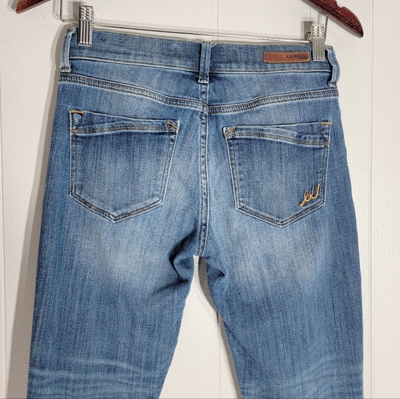 Express Mia Midrise Legging Low Rise Stretch Skinny Jeans Size 0 Short - Picture 5 of 5